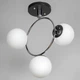 Люстра потолочная Light House SH-20426/3 BK+CR 330*260*460 E27 черная + хром, плафоны белые - изображение 1