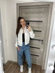 Бомбер женский из еко-кожи белый 42-44 с1038.8120 - изображение 1