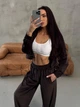 Женский костюм тройка шоколадный 42-44 г1425.1082 - изображение 2