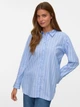 Рубашка хлопковая оверсайз женская Vero Moda 10336329 XS Hydrangea (5715826807713) - изображение 1