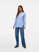 Рубашка хлопковая оверсайз женская Vero Moda 10336329 XS Hydrangea (5715826807713) - изображение 4