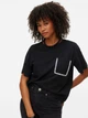 Футболка хлопковая женская Vero Moda 10342355 L Black (5715867585632) - изображение 1