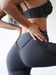 Жіночий спортивний фітнес комплект двійка з зовнішніми швами, топ та шорти, Sculpt Muse, (темно-сірий), L - зображення 4
