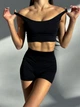 Спортивный топ с пуш ап для фитнеса женский со съемными чашечками, Active, (черный), M - изображение 8