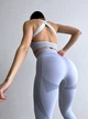 Спортивный костюм для фитнеса женский, комплект тройка - лосины, топ, рашгард, Euphoria, (светло-серый), L - изображение 5
