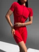Женский спортивный комбинезон для фитнеса на молнии со спинкой и швами, Sculpt Line, (красный), L - изображение 8