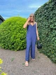 Комбінезон Uniqlo LINEN BLEND V NECK CAMISOLE JUMPSUIT розмір XXS темно синій (447079) - зображення 6