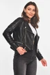 Куртка-косуха женская из экокожи черного цвета Fashion размер 40 (210849) - изображение 2