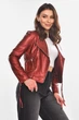 Куртка-косуха женская из экокожи медного цвета Fashion размер 42 (210844) - изображение 1