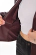 Куртка-косуха женская из экокожи бордового цвета Fashion размер 40-42 (210826) - изображение 4