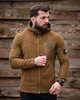 Флисовая кофта Stone Island ПП8056 коричневая Polar с капюшоном прессованный флис S - изображение 5