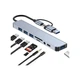 Концентратор Dynamode USB-C/A 8-in-1 1xUSB-C + 1xUSB 3.0 + 3xUSB 2.0 + 3.5mm audio + SD/TF Silver (BYL-2218TU) (343473) - зображення 2