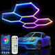 Світлодіодна LED лампа Шестигранне освітлення для гаража VASTFIRE RGBW: 5 шестикутників для автоскла, майстерні, тренажерного залу - зображення 1