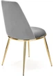 Стілець для кухні та вітальні Halmar K460 із золотим каркасом Сірий (5905248119895) - зображення 8