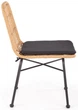 Krzesło do kuchni i salonu Halmar K401 z rattanu Naturalne/Czarne (5905248119338) - obraz 2