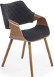 Стілець для кухні та вітальні Halmar K396 із підлокітниками Горіх/Чорний (5905248121546) - зображення 1