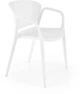 Стілець для кухні Halmar K491 пластиковий з підлокітниками Білий (5905248125841) - зображення 1
