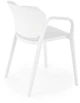 Стілець для кухні Halmar K491 пластиковий з підлокітниками Білий (5905248125841) - зображення 12