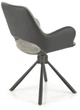 Стілець для кухні та вітальні Halmar K494 обертальний Попелястий/Чорний (5905248125933) - зображення 10