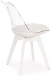 Стілець для кухні та вітальні Halmar K245 Прозорий з Білим (5905248117549) - зображення 2