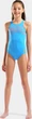 Купальник слитный для девушек Arena GRAPHIC SWIMSUIT V BACK голубой Дит 128 см - изображение 2