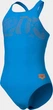 Купальник слитный для девушек Arena GRAPHIC SWIMSUIT V BACK голубой Дит 128 см - изображение 5