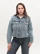 Джинсовая куртка женская синяя укороченная 574-63-T XS - изображение 1
