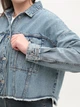 Джинсовая куртка женская синяя укороченная 574-63-T XS - изображение 6