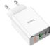 Зарядное устройство Hoco C100A USB QC3.0 / Type-C (PD) 20W быстрая зарядка с дисплеем - White - изображение 3