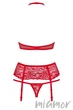 Комплект с поясом Obsessive 838-SEG-3 set L/XL Красный - изображение 4