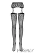 Чулки сетка с ажурным поясом Obsessive stockings S206 S/M/L Nero - изображение 3