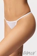 Стринги с кружевной вставкой Obsessive Luiza thong S/M Белые - изображение 1