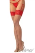 Чулки под пояс с красной коронкой Obsessive Matildea L/XL Natural/red - изображение 1
