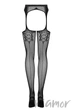 Чулки-сетка с поясом Obsessive S314 S/M/L Nero - изображение 3