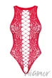Еротичний боді-сітка з вирізом Obsessive B120 S/M/L Червоний - зображення 3