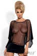 Платье эротическое прозрачное Obsessive Punker dress L/XL Черное - изображение 1