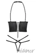 Комплект с полуоткрытым бюстом Obsessive Delishya Set Black L/XL Черный - изображение 4