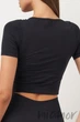 Tоп бесшовный с короткими рукавами Giulia Top Crop T-Shirt S/M Черный - изображение 3