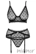 Комплект с широким поясом для чулок Obsessive Astralya set L/XL Черный - изображение 3