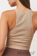 Топ бесшовный в рубчик GIULIA Halter Top Rib NATURALE L/XL Бежевый - изображение 2