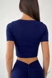 Tоп бесшовный с короткими рукавами Giulia Crop T-Shirt RHODONITE L/XL Темно-синій - изображение 2