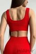 Топ на широких бретелях в рубчик InSecret Top Basic Ribbed AURORA RED S/M червоний - зображення 2