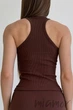 Майка-борцовка в рубчик InSecret Canota Ribbed Sport Black Coffee S/M Темно-коричнева - зображення 3