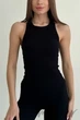 Майка-борцовка бесшовная в рубчик InSecret Canota Ribbed Sport Black L/XL Черная - изображение 1