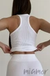 Майка-борцовка безшовна в рубчик InSecret Canota Ribbed Sport White S/M Біла - зображення 2