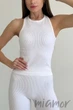 Майка-борцовка безшовна в рубчик InSecret Canota Ribbed Sport White S/M Біла - зображення 3