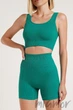Шорти короткі в рубчик з ефектом пуш-ап GIULIA SHORTS RIB SHAPE EMERALD S/M Бірюзові - зображення 3