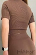 Футболка кроп-топ в рубчик InSecret Crop T-Shirt Ribbed Deep Taupe L/XL Тауп - изображение 7