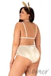Костюм латексный с ушками зайки Obsessive Neo Goldes XXL/XXXL Кремовый - изображение 2