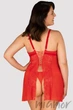 Сорочка великого розміру з трусиками Obsessive Blossmina 4XL/5XL Червона - зображення 2